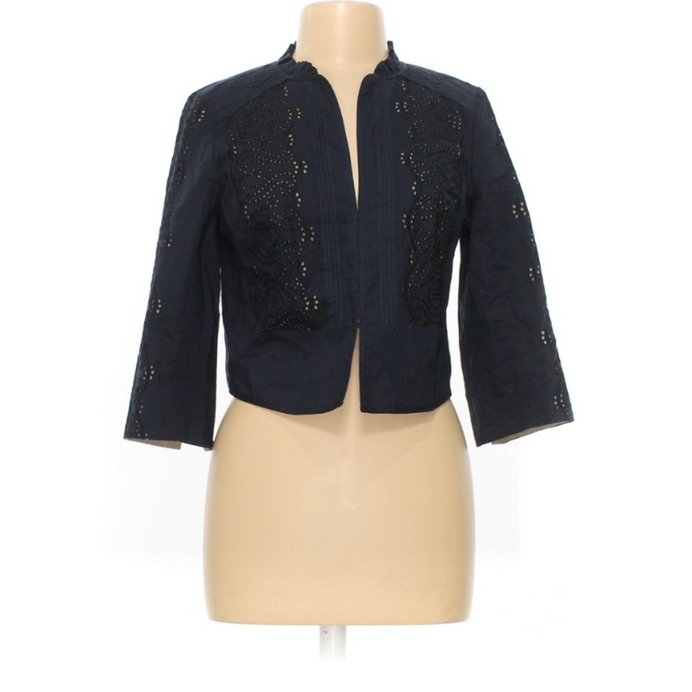 Ann Taylor Loft Cropped Jacket Navy